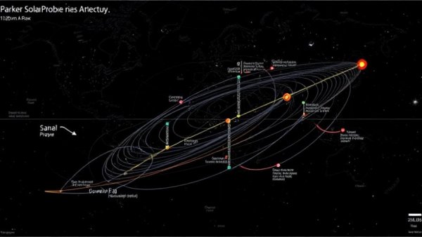 Parker Solar Probe solar wind dynamics data visualization.