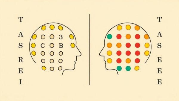 Illustration depicting cognitive tests for sleep quality and cognitive performance.