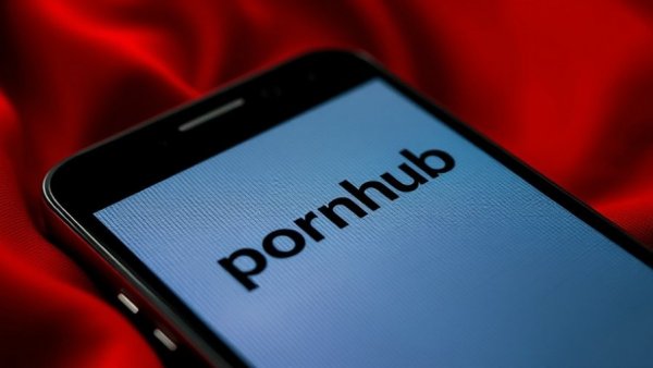 Pornhub logo on smartphone amid a red fabric background, signifying data breach.