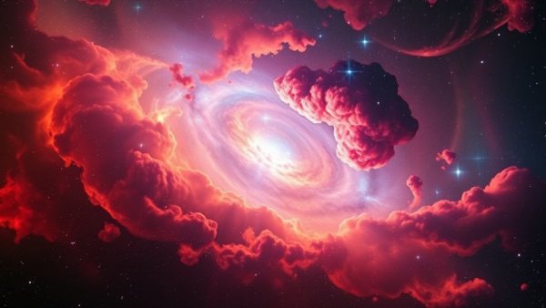 Explore stunning nebulae with vibrant colors and sparkling stars in space.