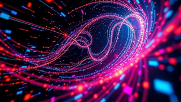 Dynamic representation of quantum computing with vibrant data streams.