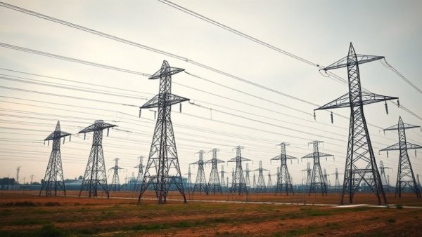 AI data centers stabilize power grid, modern substation and tower.