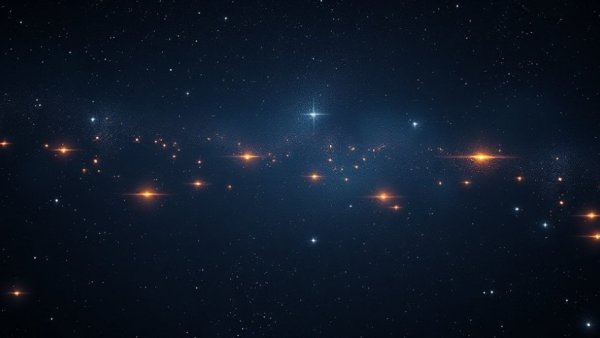 Bright celestial objects in a starry sky, suggesting active black holes in dwarf galaxies.