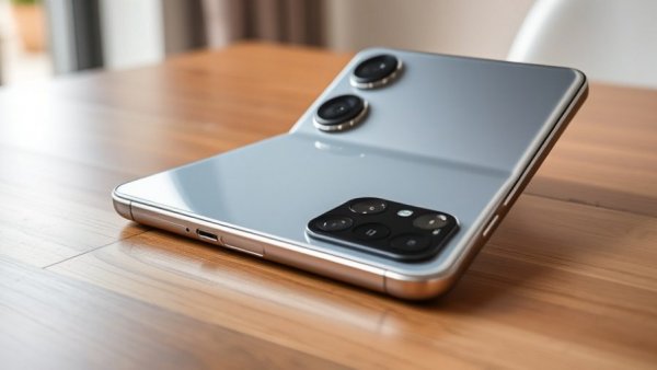 Close-up of Samsung Galaxy S26 Ultra camera lenses on wooden surface.