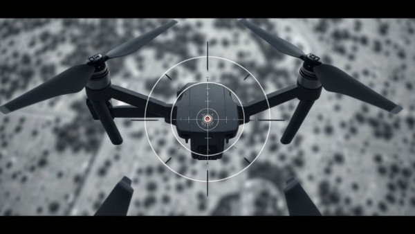 Aerospace and defense target lock display in aerial view.