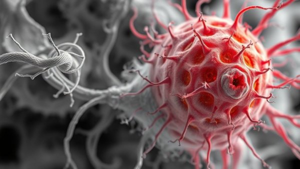 CryoET imaging showcasing cellular microstructures with color overlay.