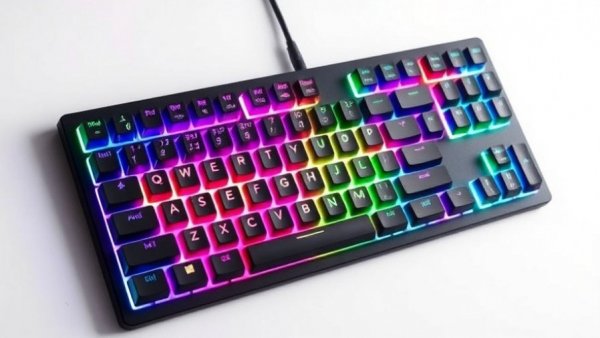 Colorful Epomaker TH87 wireless gaming keyboard with RGB backlighting.