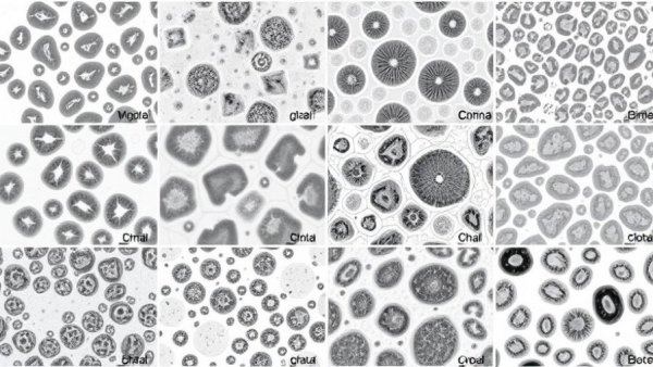 AI-powered virtual staining micrographs in a grid layout.