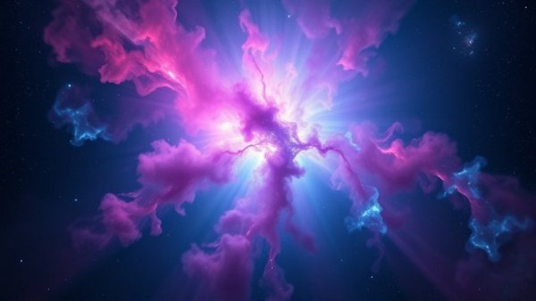 Colorful nebula from Chandra X-ray catalog in space.