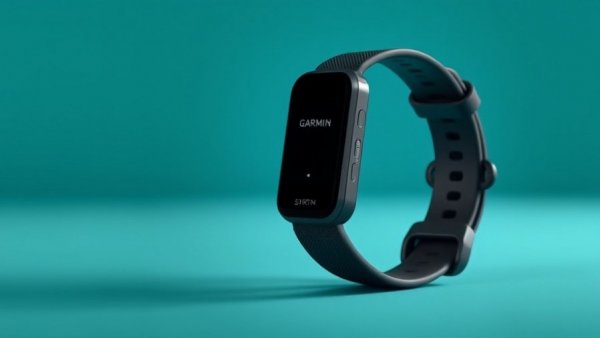 Sleek black fitness band showcasing Garmin wearable technology.