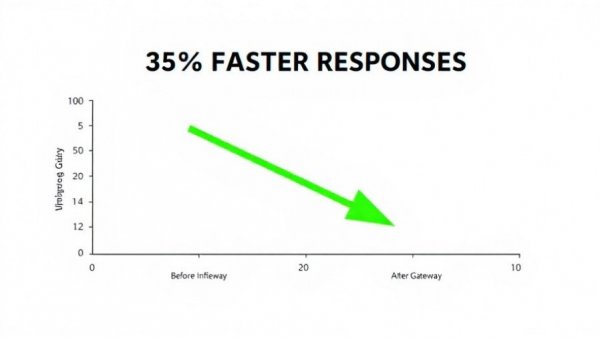 Graph illustrating reducing AI latency with gateway improvement.