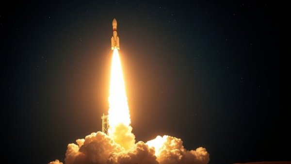 Rocket launch trail in night sky during Crew-12 mission ISS.