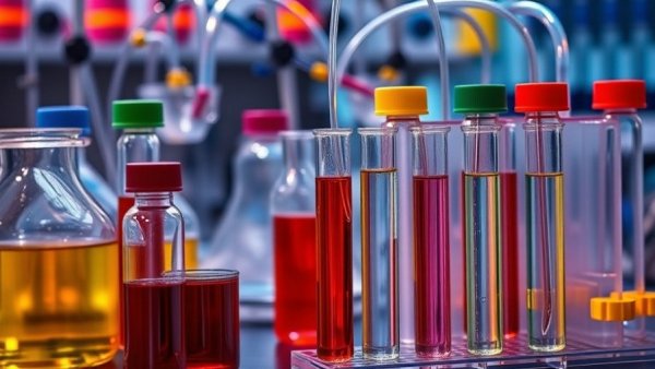 Laboratory equipment with samples related to Baltic Sea pollution.