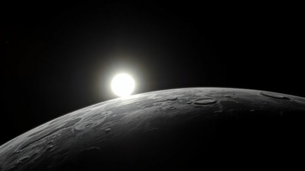 Earthrise over lunar surface showcasing lunar magnetic field concept.