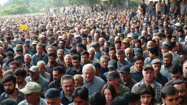 Blurry crowd representing jobs impacted by AI.