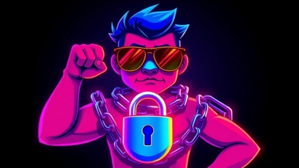 AI agent safety illustrated with strong figure and chains.