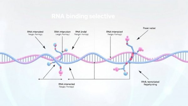 Diagram of RNA binding selectivity with molecular structures.