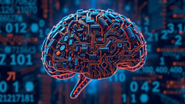 Digital brain circuitry symbolizing AI job displacement.