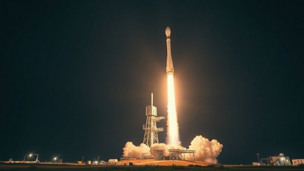 SpaceX Starlink launch at night with bright flames.