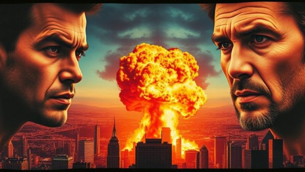 Handala Iran Cybersecurity: Profile contrast over city chaos.