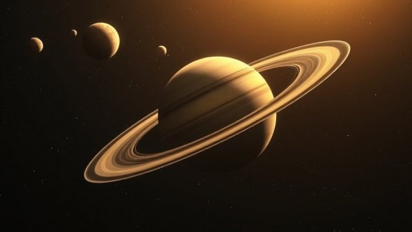 Saturn and its moons displayed in space, highlighting new discoveries.