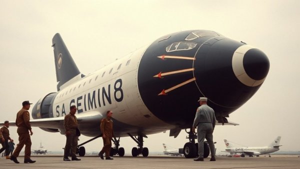 Neil Armstrong Gemini 8 spacecraft inspection vintage photo