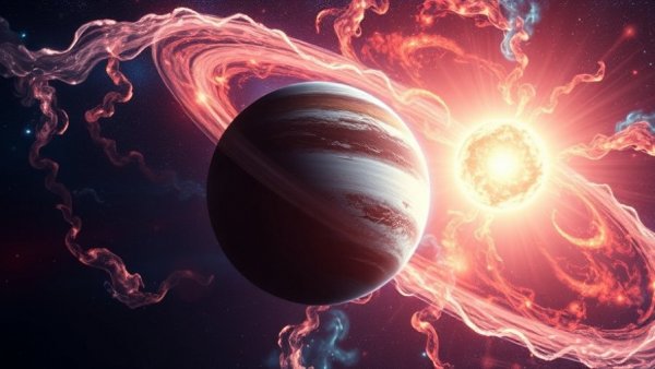 Artistic rendering of NASA TESS exoplanet orbiting a star.