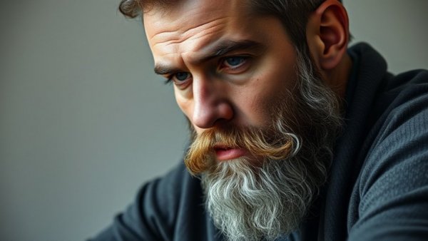 Contemplative man in suit deep in thought, cybersecurity context.
