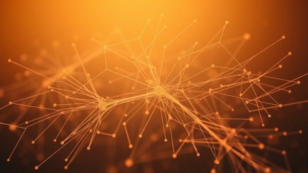 Abstract neural network diagram symbolizing AI's power and cooperation.