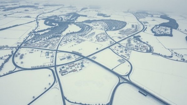 Aerial view of snowy landscape illustrating AI mapping.