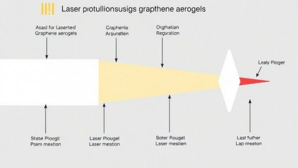 Diagram of laser propulsion with graphene aerogels.