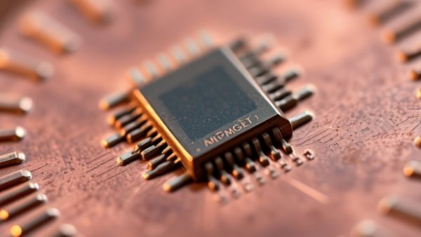 Microchip on penny illustrating data center energy efficiency.