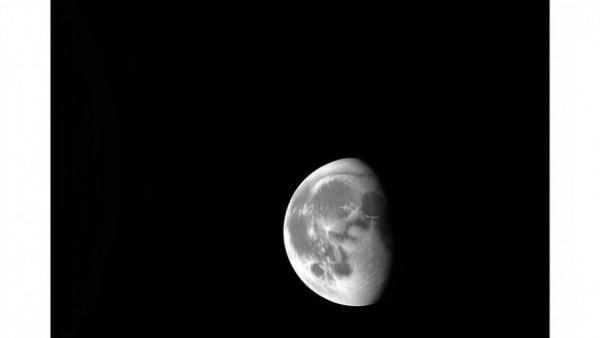 Crescent Earth from lunar surface in space view.