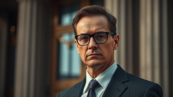 Man in formal attire and glasses, serious expression, warrantless surveillance discussion.