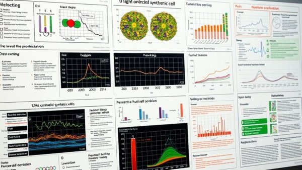 Scientific diagram on light-controlled synthetic cells with data and charts.