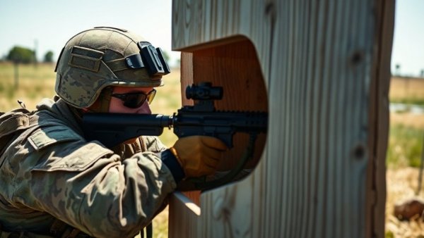Soldier in training defeating drones on a field