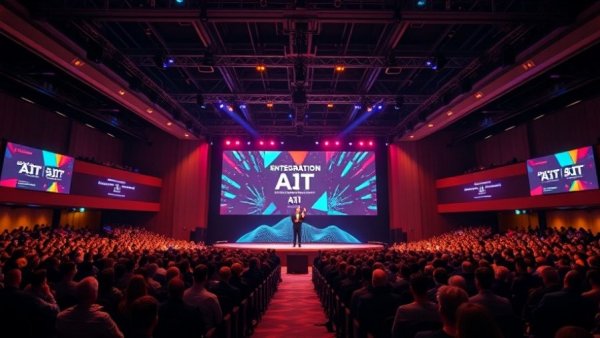 AI integration in enterprise presentation at a conference.