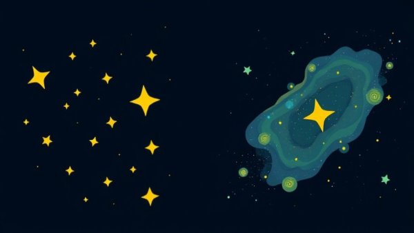 Illustration of star clusters highlighting self-regulating processes in space.