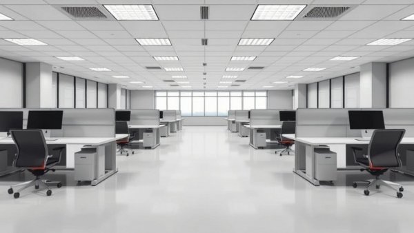 Empty office space symbolizing AI and automation in tech layoffs.