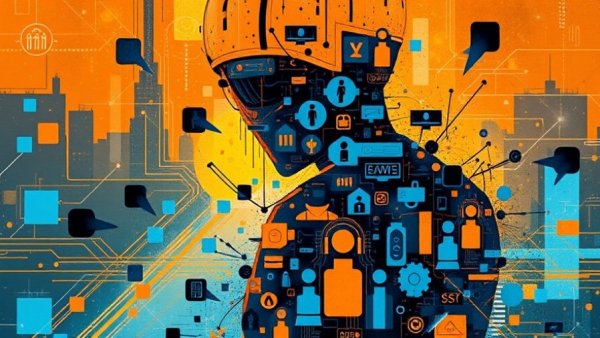 Abstract art of privacy and cybersecurity risks with digital motifs.