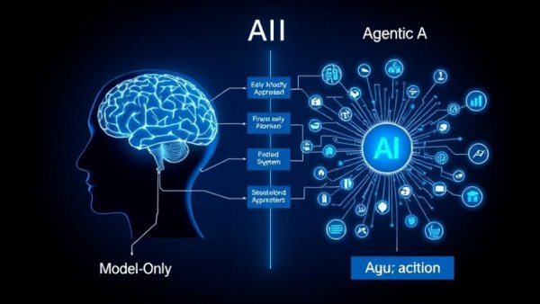 Diagram of Agentic AI system vs model-only approach challenges.