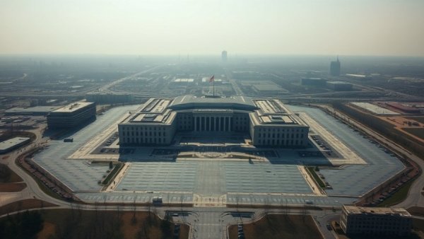Aerial view of the Pentagon and parking lot, highlighting AI partnerships.