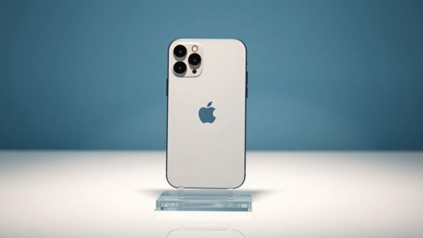 Sleek iPhone 17 displaying on a stand, hinting at iPhone 18 hardware changes