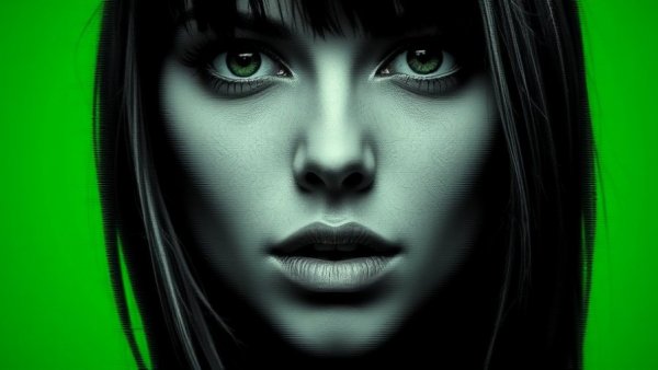 Pixelated face symbolizing privacy protection, green background.