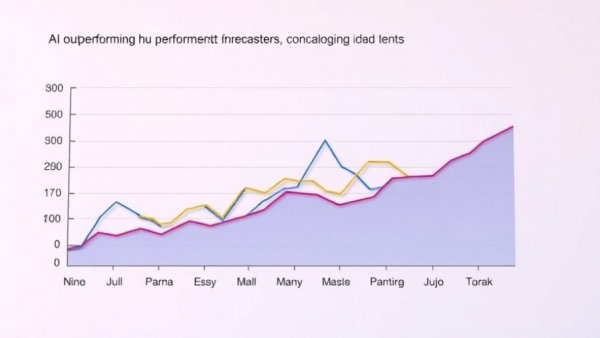 Data line chart depicts AI surpassing human forecasters.