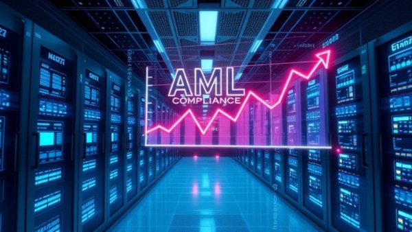 AML Engine Performance visual in a futuristic data center