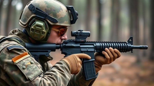 Soldier demonstrates modern military tactics outdoors, showcasing NATO drone tactics.
