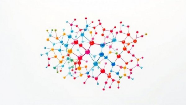 Complex molecular diagram illustrating AI in molecular simulations.