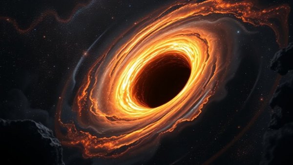 Dark matter buildup around a supermassive black hole in space.