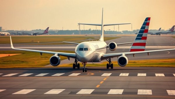 American Airlines jet on runway at Philadelphia hub, bright daylight
